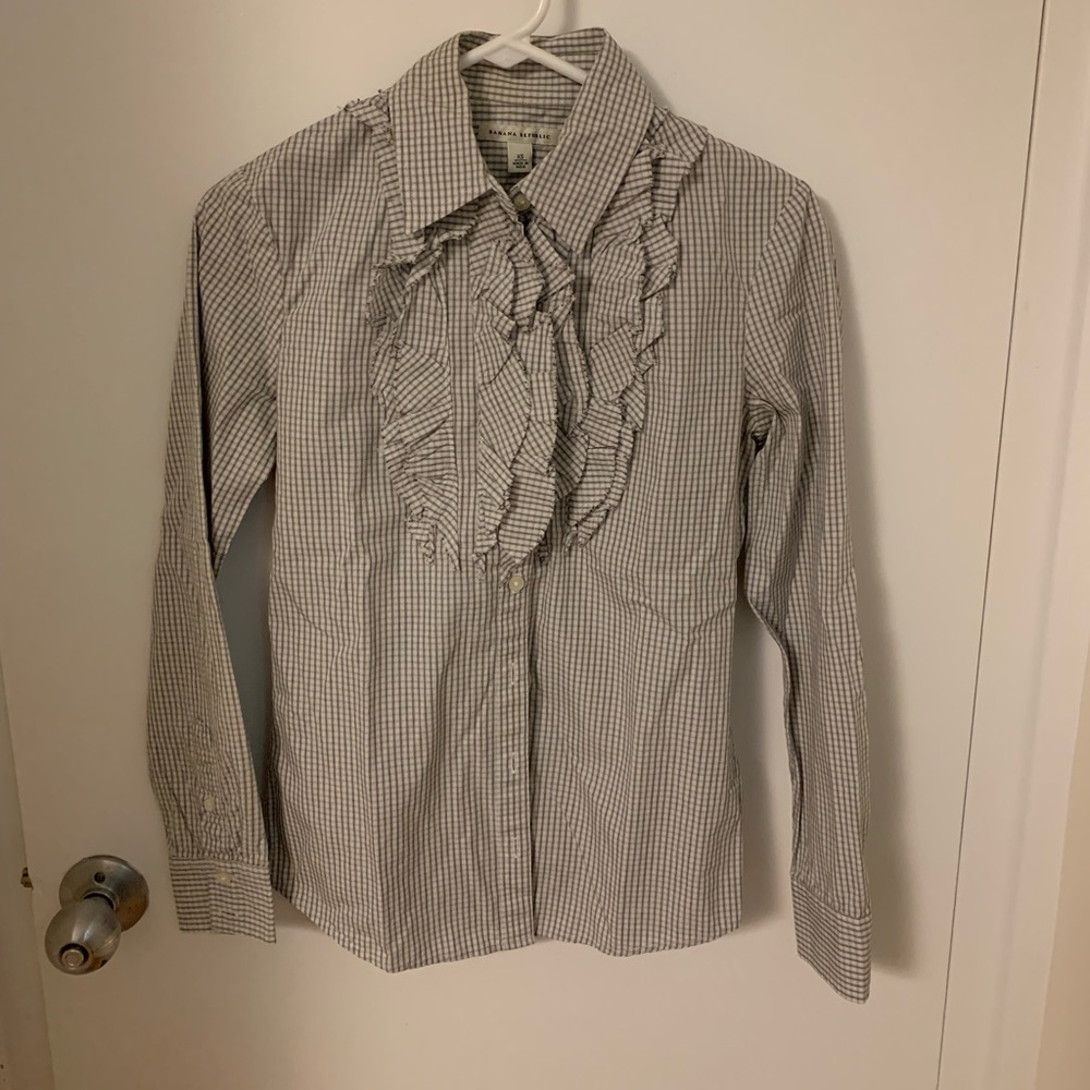 Banana Republic Ruffle Button Down Shirt